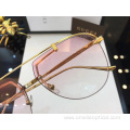 Fashion design Oval Semi-Rimless Sunglasses For Women